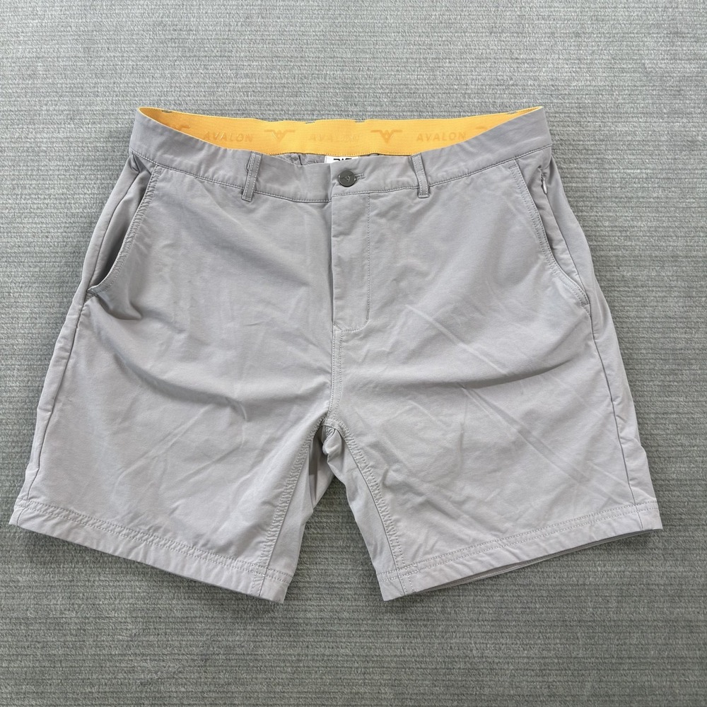 Avalon Performance Golf Shorts Mens 34W Light Gray Stretch 7" Inseam Lightweight